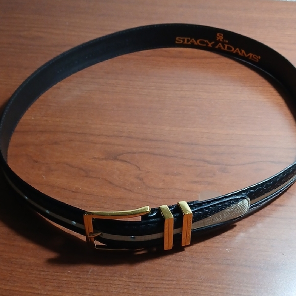 Stacy Adams Black and Gold Belt Bag - Picture 6 of 7